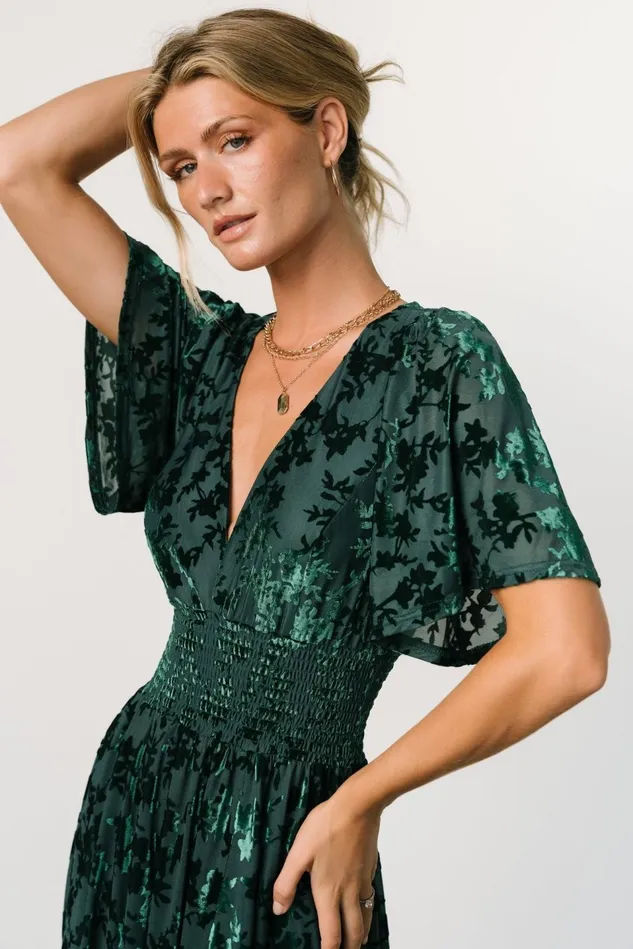 Baltic Born Mother Of The Bride Women Veronica Velvet Maxi Dress Green