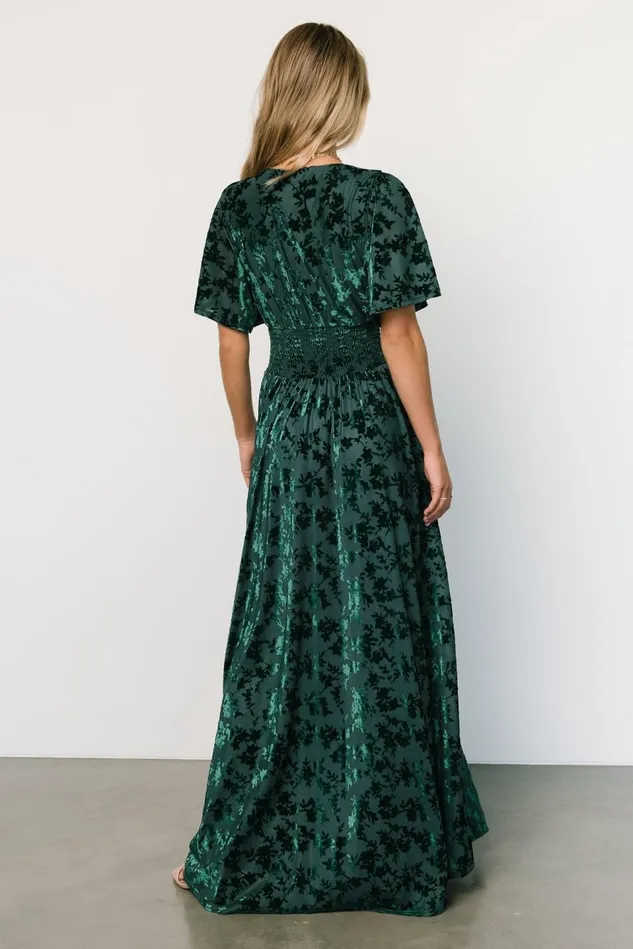 Baltic Born Mother Of The Bride Women Veronica Velvet Maxi Dress Green