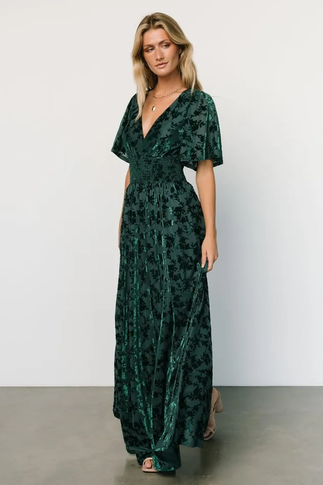 Baltic Born Mother Of The Bride Women Veronica Velvet Maxi Dress Green