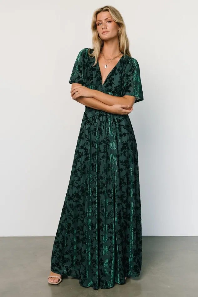 Baltic Born Mother Of The Bride Women Veronica Velvet Maxi Dress Green