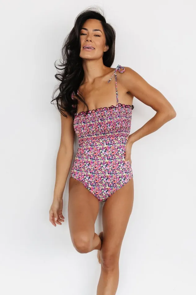 Baltic Born One Piece Women Nikki Smocked One Piece Neon Floral