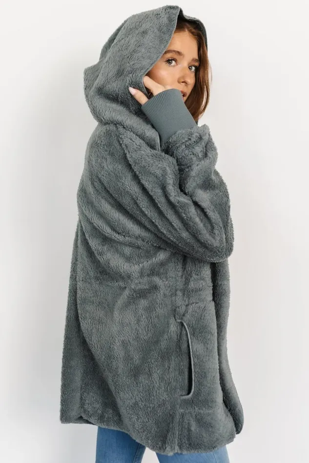 Baltic Born Outerwear Women Melrose Teddy Jacket Dusty Blue Baltic Born Outerwear Women Melrose Teddy Jacket Dusty Blue