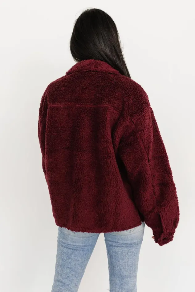 Baltic Born Outerwear Women Midtown Sherpa Jacket Burgundy