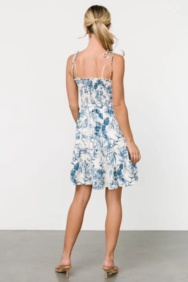 Baltic Born Short Dresses Women Emelyn Short Dress Cream Blue Baltic Born Short Dresses Women Emelyn Short Dress Cream Blue