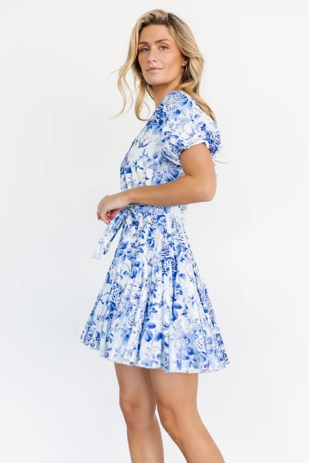 Baltic Born Short Dresses Women Mikki Mini Dress White Blue Baltic Born Short Dresses Women Mikki Mini Dress White Blue