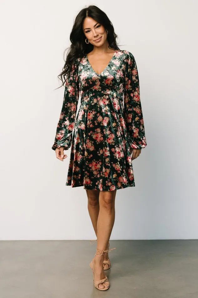 Baltic Born Short Dresses Women Teri Velvet Short Dress Forest Multi