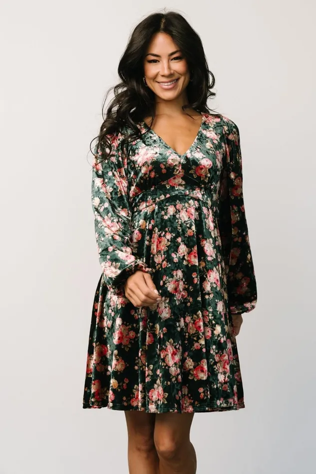 Baltic Born Short Dresses Women Teri Velvet Short Dress Forest Multi Baltic Born Short Dresses Women Teri Velvet Short Dress Forest Multi
