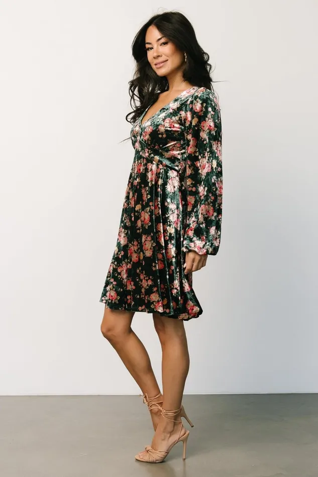 Baltic Born Short Dresses Women Teri Velvet Short Dress Forest Multi Baltic Born Short Dresses Women Teri Velvet Short Dress Forest Multi