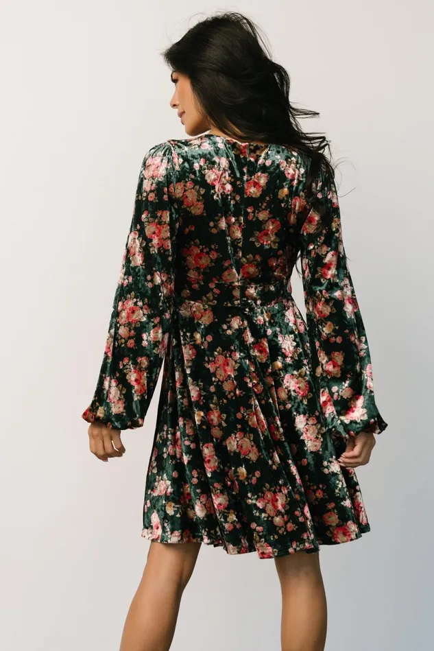 Baltic Born Short Dresses Women Teri Velvet Short Dress Forest Multi Baltic Born Short Dresses Women Teri Velvet Short Dress Forest Multi