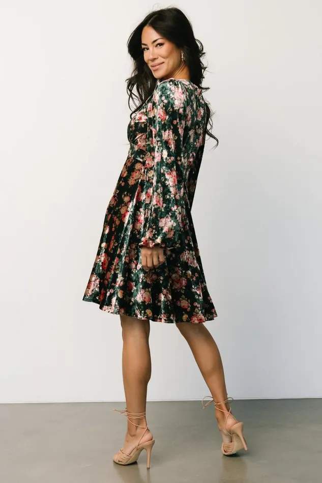 Baltic Born Short Dresses Women Teri Velvet Short Dress Forest Multi Baltic Born Short Dresses Women Teri Velvet Short Dress Forest Multi