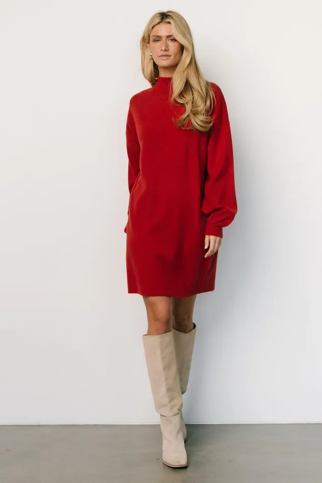 Baltic Born Sweaters Women Jennings Sweater Dress Red Baltic Born Sweaters Women Jennings Sweater Dress Red