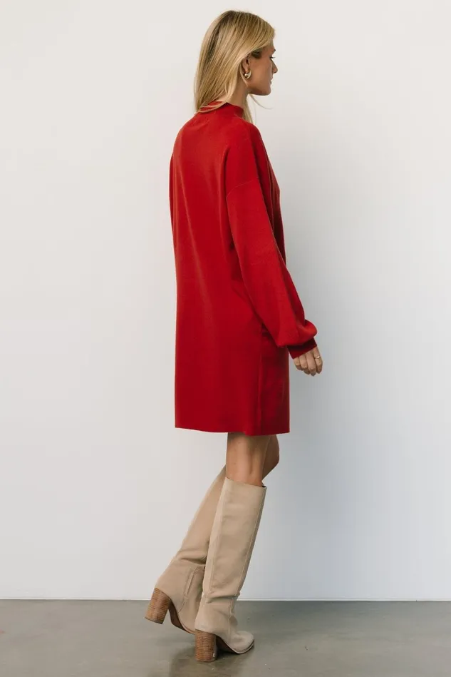 Baltic Born Sweaters Women Jennings Sweater Dress Red Baltic Born Sweaters Women Jennings Sweater Dress Red