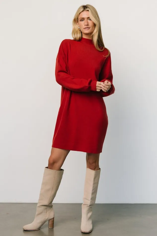 Baltic Born Sweaters Women Jennings Sweater Dress Red Baltic Born Sweaters Women Jennings Sweater Dress Red