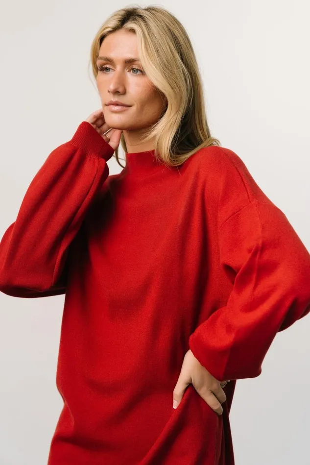 Baltic Born Sweaters Women Jennings Sweater Dress Red Baltic Born Sweaters Women Jennings Sweater Dress Red