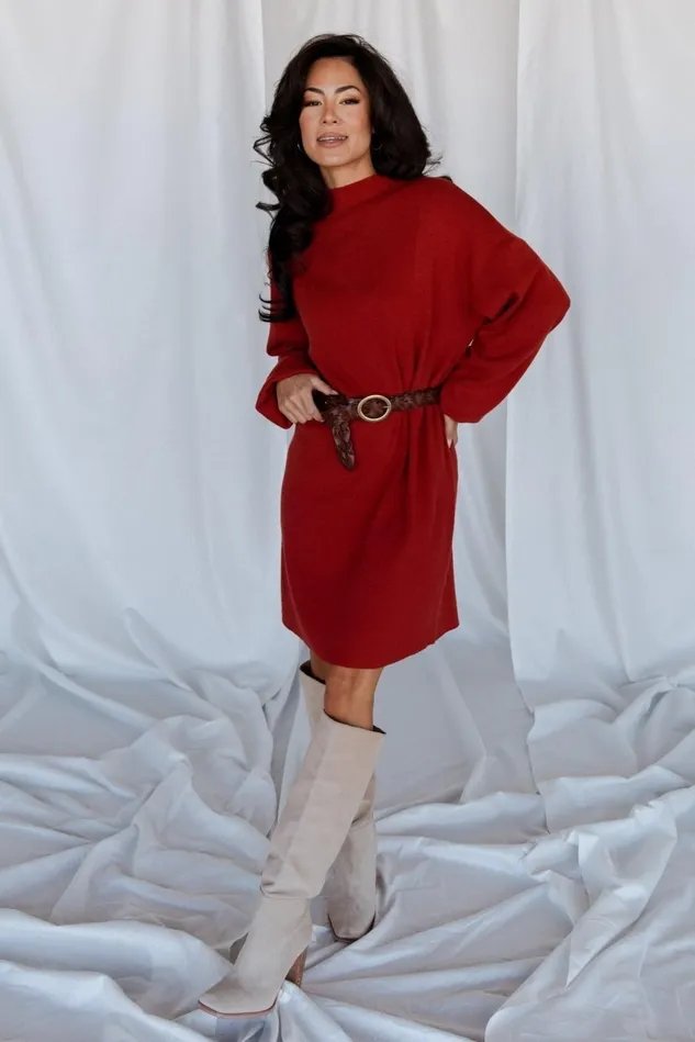 Baltic Born Sweaters Women Jennings Sweater Dress Red Baltic Born Sweaters Women Jennings Sweater Dress Red