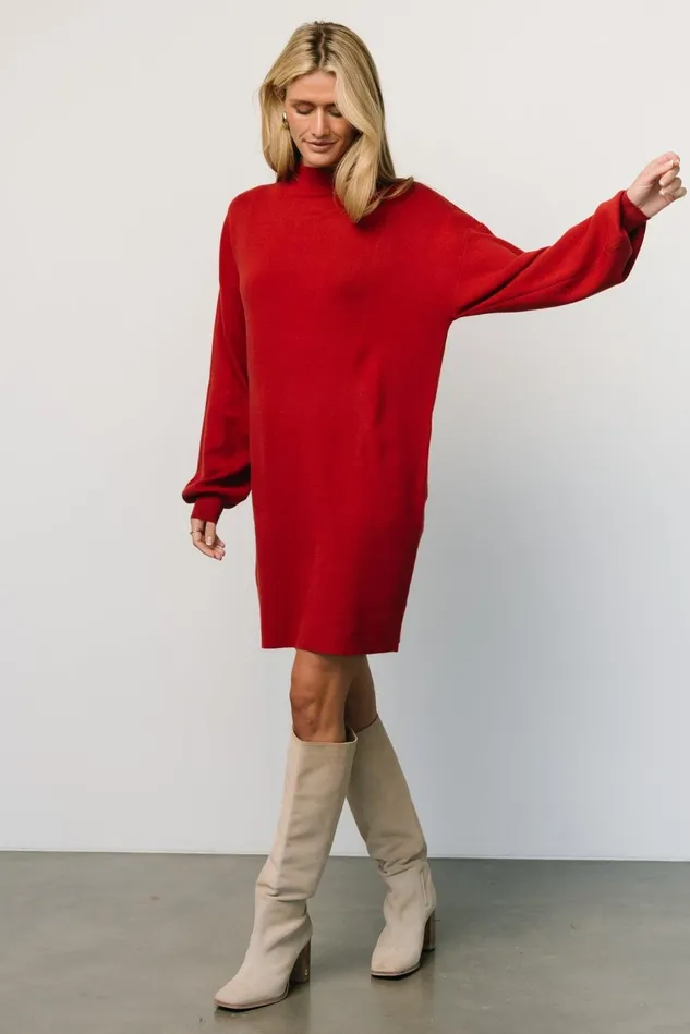 Baltic Born Sweaters Women Jennings Sweater Dress Red Baltic Born Sweaters Women Jennings Sweater Dress Red