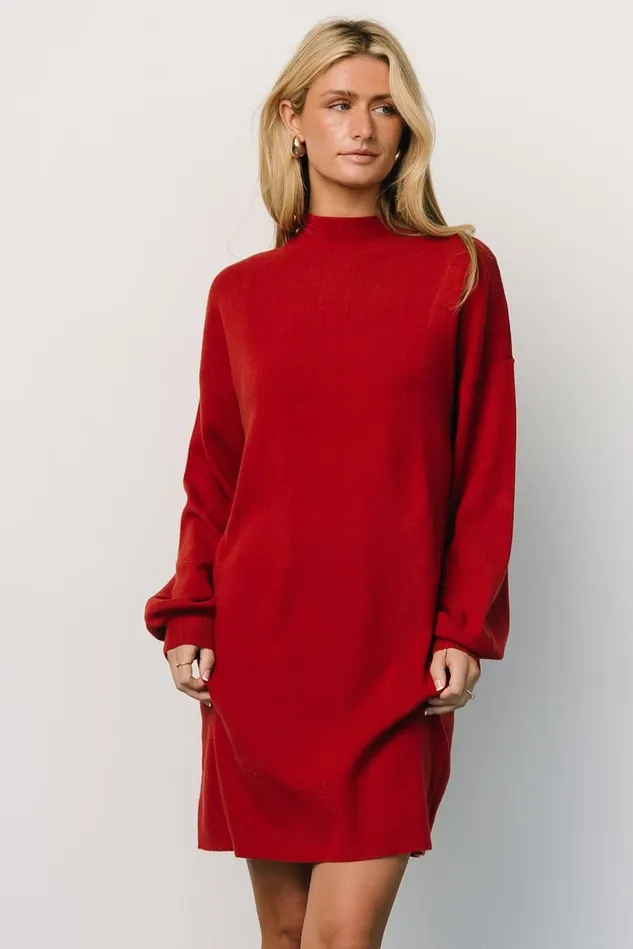 Baltic Born Sweaters Women Jennings Sweater Dress Red Baltic Born Sweaters Women Jennings Sweater Dress Red