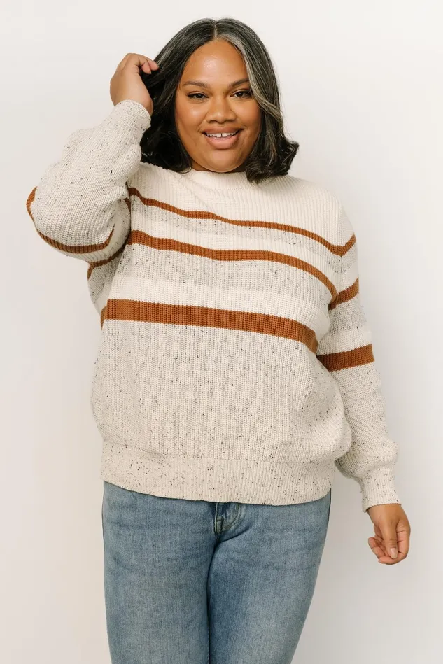 Baltic Born Sweaters Women Peyton Striped Sweater Cream Camel Baltic Born Sweaters Women Peyton Striped Sweater Cream Camel