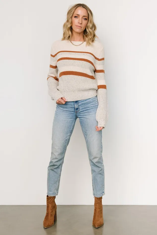 Baltic Born Sweaters Women Peyton Striped Sweater Cream Camel Baltic Born Sweaters Women Peyton Striped Sweater Cream Camel