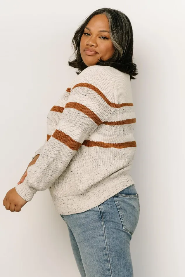 Baltic Born Sweaters Women Peyton Striped Sweater Cream Camel Baltic Born Sweaters Women Peyton Striped Sweater Cream Camel