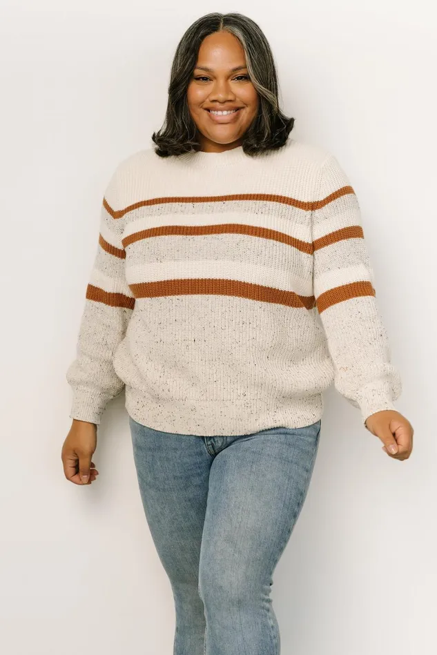 Baltic Born Sweaters Women Peyton Striped Sweater Cream Camel Baltic Born Sweaters Women Peyton Striped Sweater Cream Camel