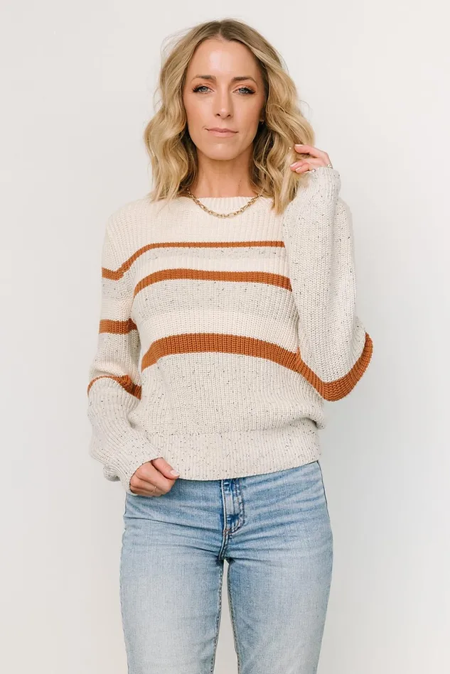 Baltic Born Sweaters Women Peyton Striped Sweater Cream Camel Baltic Born Sweaters Women Peyton Striped Sweater Cream Camel