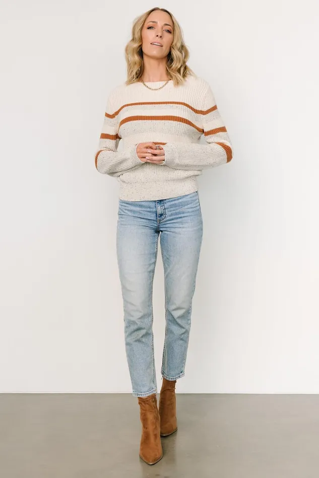 Baltic Born Sweaters Women Peyton Striped Sweater Cream Camel Baltic Born Sweaters Women Peyton Striped Sweater Cream Camel