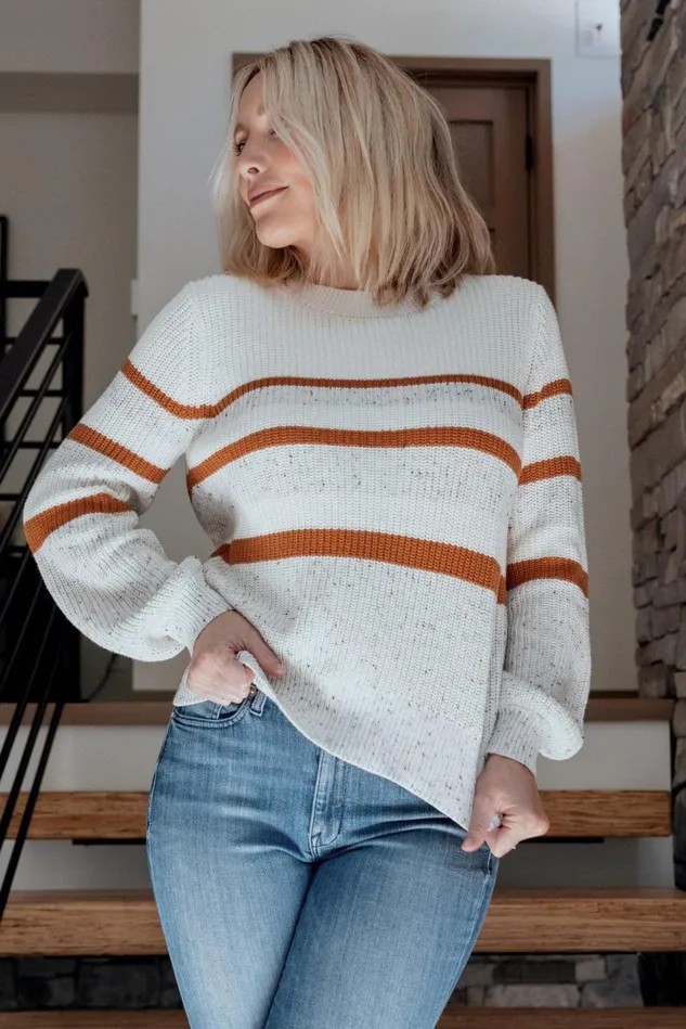 Baltic Born Sweaters Women Peyton Striped Sweater Cream Camel Baltic Born Sweaters Women Peyton Striped Sweater Cream Camel