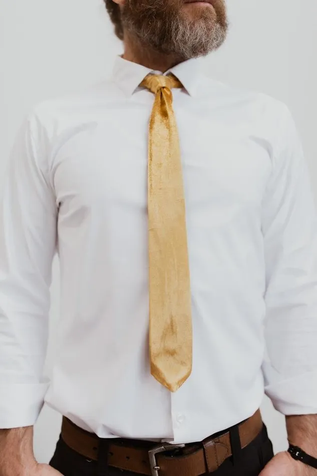 Baltic Born Ties Women Classic Velvet Tie Gold
