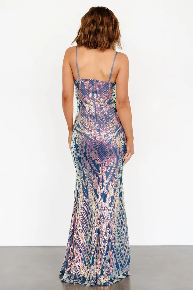 Baltic Born Tulle Styles Women Adrienne Sequin Gown Blue Baltic Born Tulle Styles Women Adrienne Sequin Gown Blue
