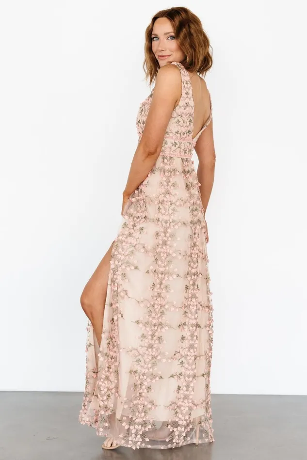 Baltic Born Tulle Styles Women Kassia Applique Maxi Dress Nude Pink Baltic Born Tulle Styles Women Kassia Applique Maxi Dress Nude Pink