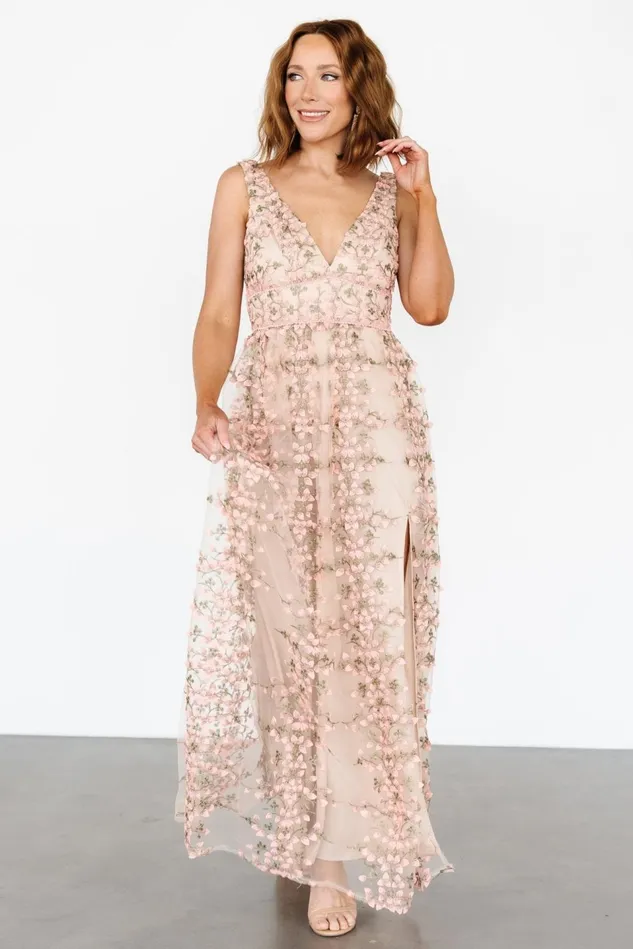 Baltic Born Tulle Styles Women Kassia Applique Maxi Dress Nude Pink Baltic Born Tulle Styles Women Kassia Applique Maxi Dress Nude Pink