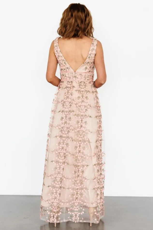 Baltic Born Tulle Styles Women Kassia Applique Maxi Dress Nude Pink Baltic Born Tulle Styles Women Kassia Applique Maxi Dress Nude Pink