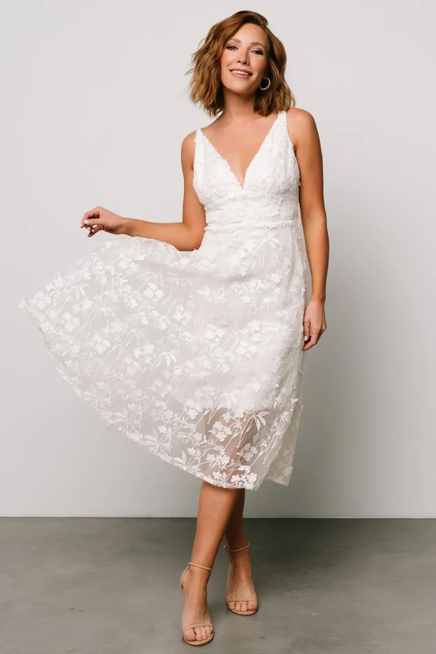 Baltic Born Tulle Styles Women Larissa Midi Dress Off White Baltic Born Tulle Styles Women Larissa Midi Dress Off White