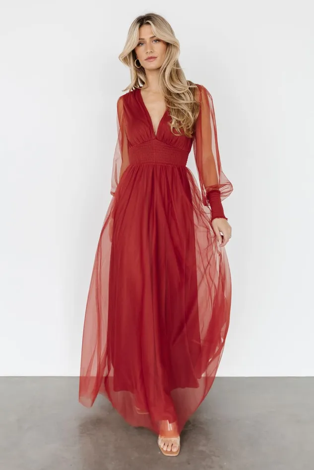 Baltic Born Tulle Styles Women Layla Tulle Maxi Dress Terracotta