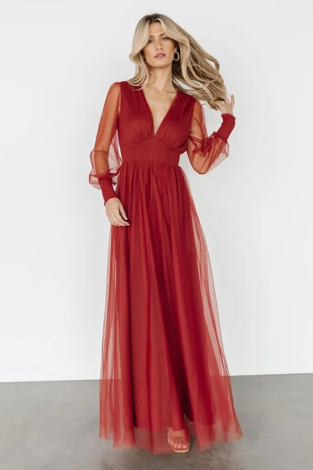 Baltic Born Tulle Styles Women Layla Tulle Maxi Dress Terracotta
