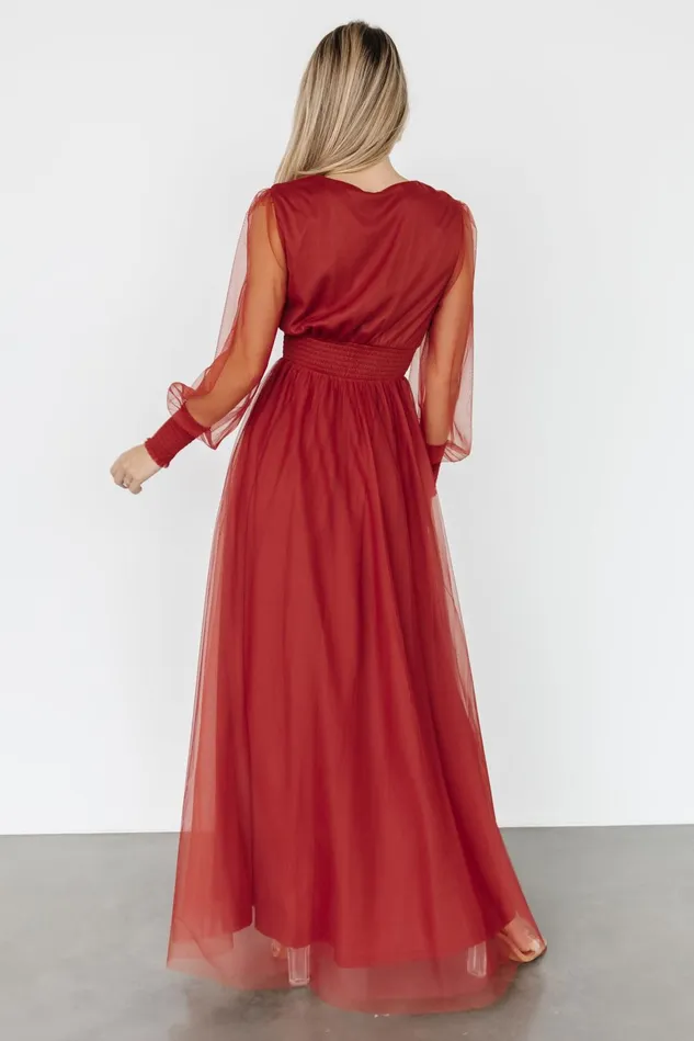 Baltic Born Tulle Styles Women Layla Tulle Maxi Dress Terracotta