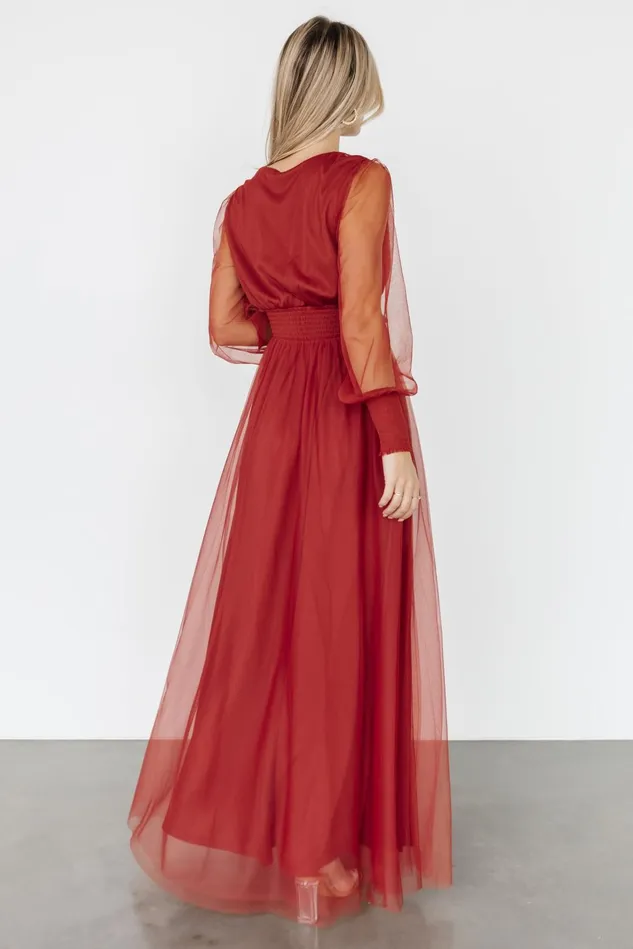 Baltic Born Tulle Styles Women Layla Tulle Maxi Dress Terracotta