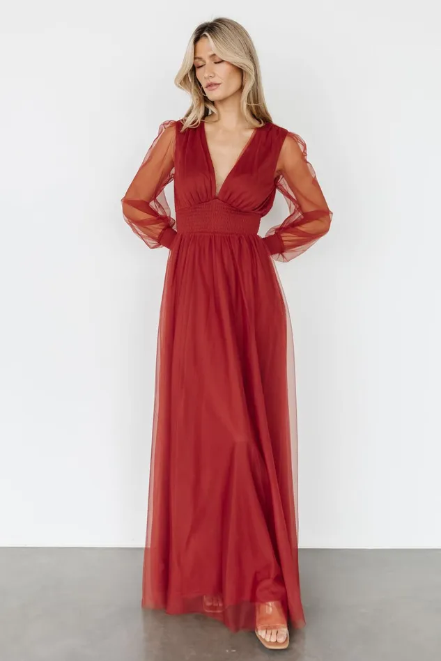 Baltic Born Tulle Styles Women Layla Tulle Maxi Dress Terracotta