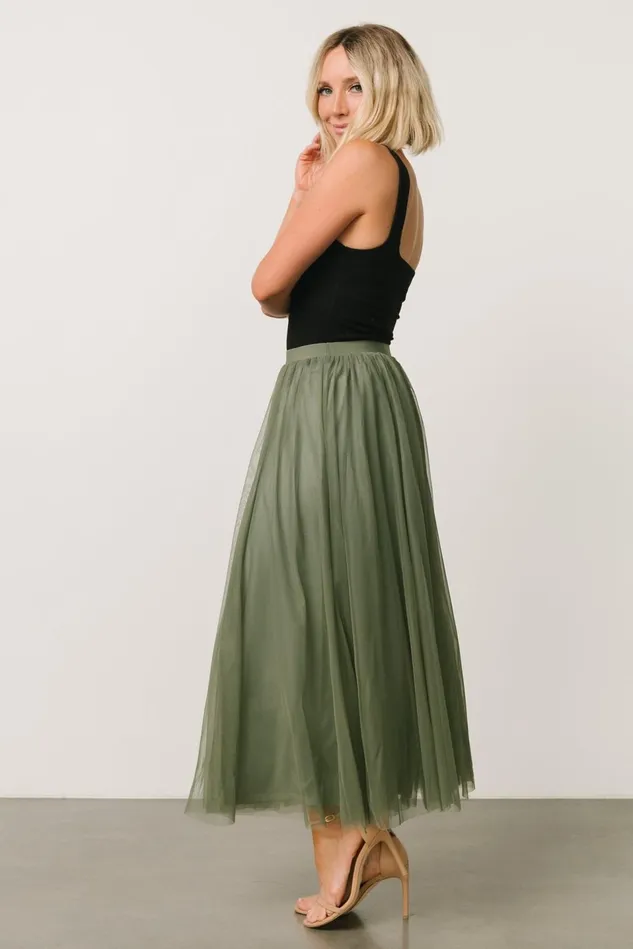 Baltic Born Tulle Styles Women Mila Tulle Skirt Dark Sage