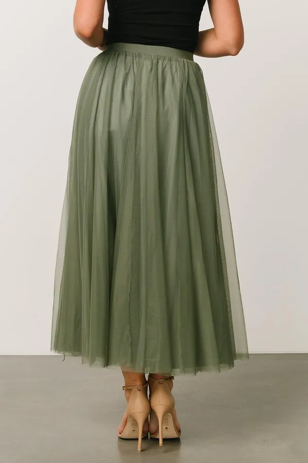 Baltic Born Tulle Styles Women Mila Tulle Skirt Dark Sage
