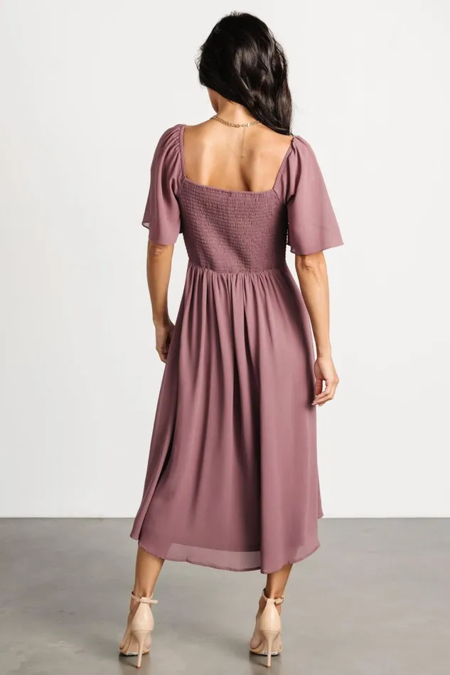 Baltic Born Wedding Guest Women Colette Sweetheart Midi Dress Vintage Plum Baltic Born Wedding Guest Women Colette Sweetheart Midi Dress Vintage Plum