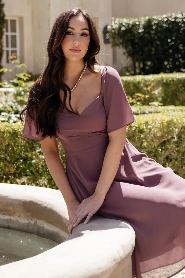 Baltic Born Wedding Guest Women Colette Sweetheart Midi Dress Vintage Plum Baltic Born Wedding Guest Women Colette Sweetheart Midi Dress Vintage Plum