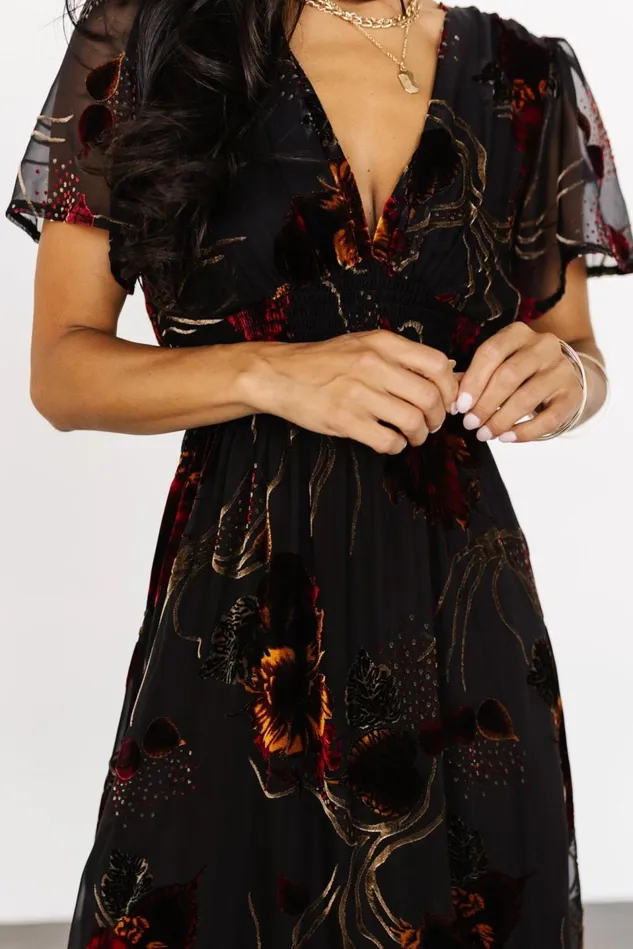 Baltic Born Wedding Guest Women Valen Maxi Dress Black Multi Baltic Born Wedding Guest Women Valen Maxi Dress Black Multi