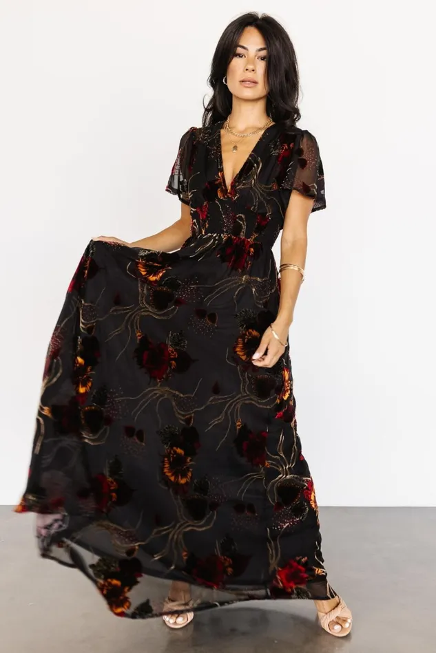 Baltic Born Wedding Guest Women Valen Maxi Dress Black Multi Baltic Born Wedding Guest Women Valen Maxi Dress Black Multi