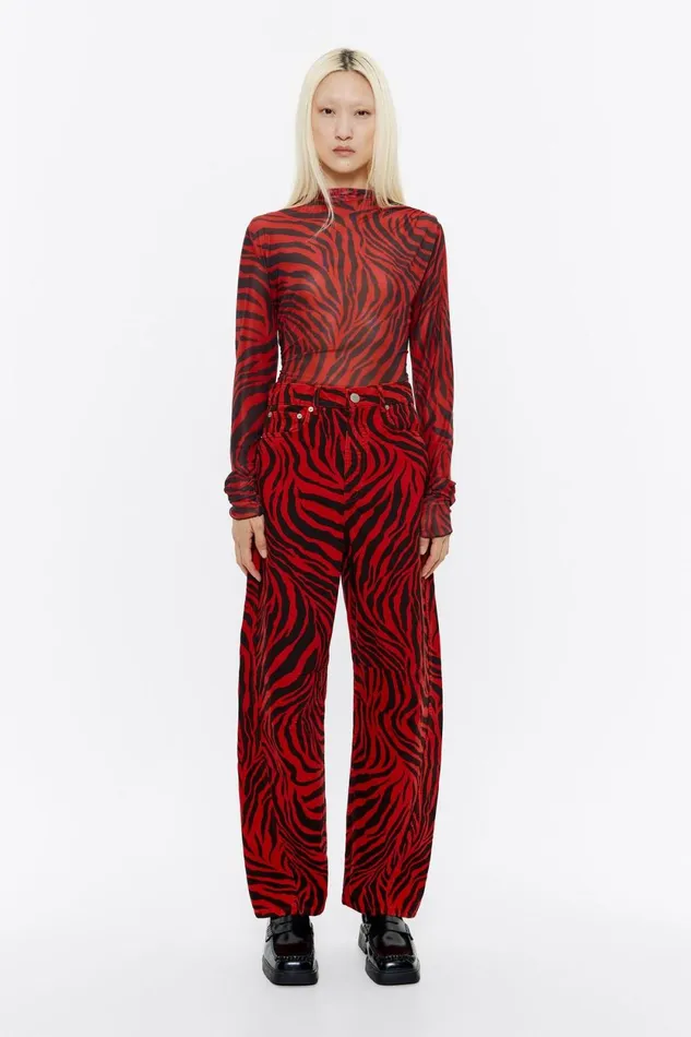 BARREL 8211 Red Zebra Jeans Zebra Red Women Bimba Y Lola Trousers