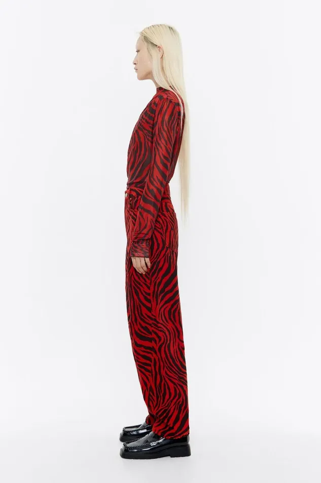 BARREL 8211 Red Zebra Jeans Zebra Red Women Bimba Y Lola Trousers BARREL 8211 Red Zebra Jeans Zebra Red Women Bimba Y Lola Trousers