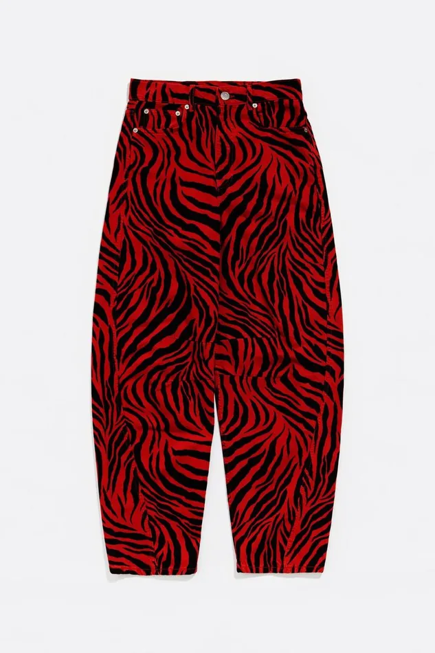 BARREL 8211 Red Zebra Jeans Zebra Red Women Bimba Y Lola Trousers BARREL 8211 Red Zebra Jeans Zebra Red Women Bimba Y Lola Trousers