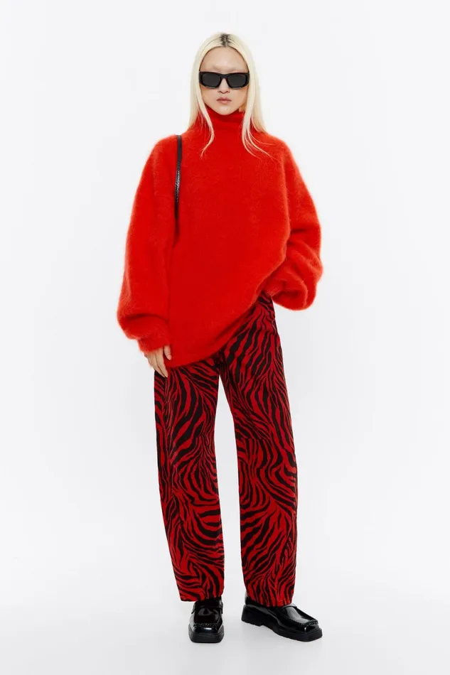 BARREL 8211 Red Zebra Jeans Zebra Red Women Bimba Y Lola Trousers BARREL 8211 Red Zebra Jeans Zebra Red Women Bimba Y Lola Trousers