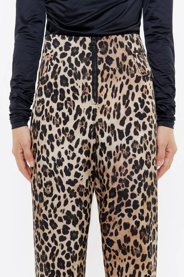 Beige Leopard Fluid Trousers Leopard Beige Women Bimba Y Lola Animal Print
